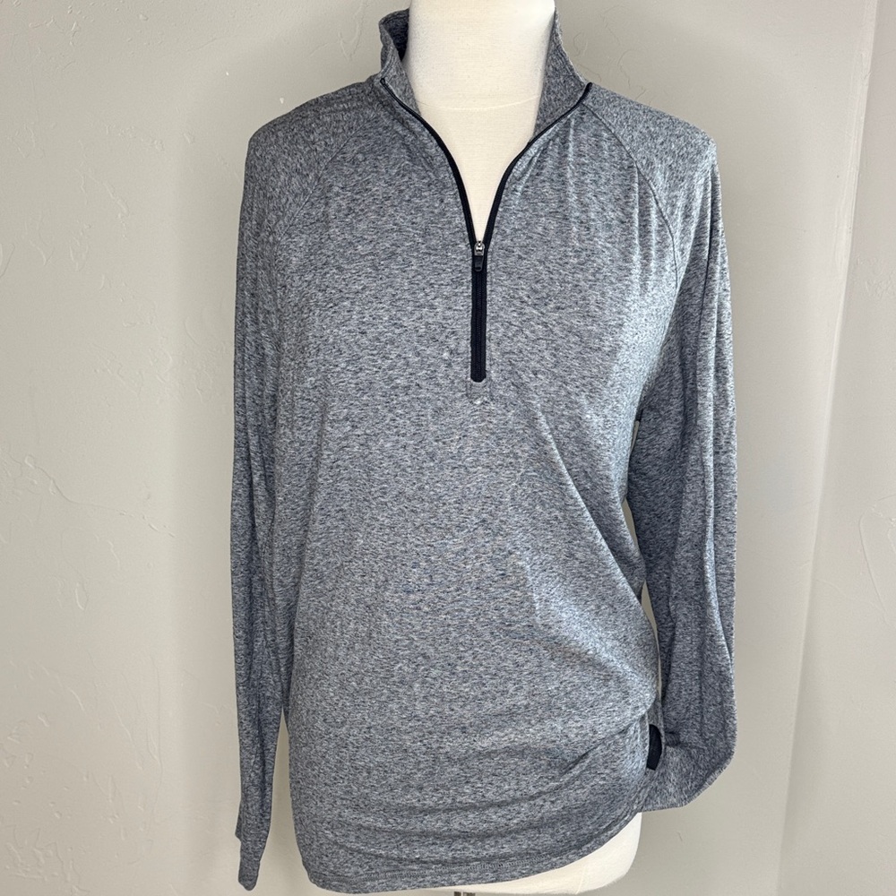 Abercrombie & Fitch Gray Long Sleeve Quarter Zip Top